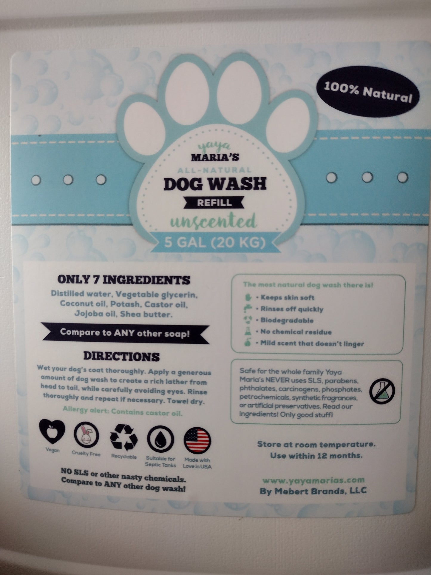 Yaya Maria's All Natural Unscented Dog Wash