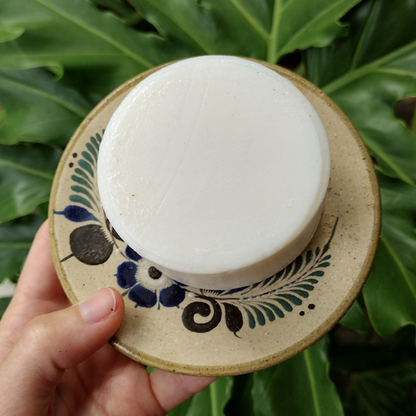 Vintage Mexican Tonala hand-painted ceramic saucer soap dish