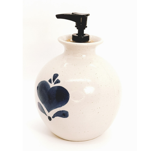 Ceramic dispenser with dark blue heart